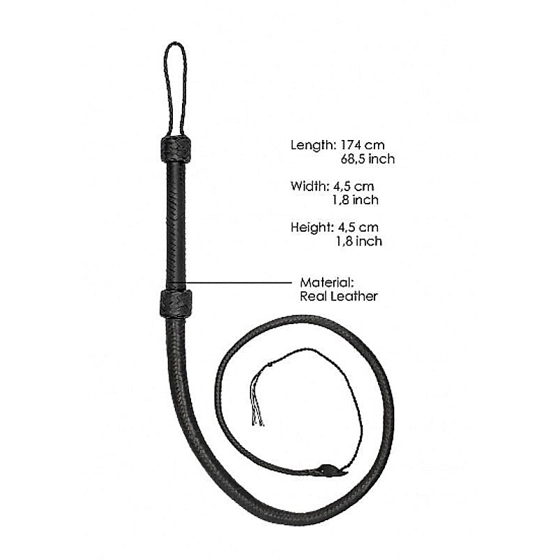 Real Leather Bullwhip by Shots Toys - Whips And Crops