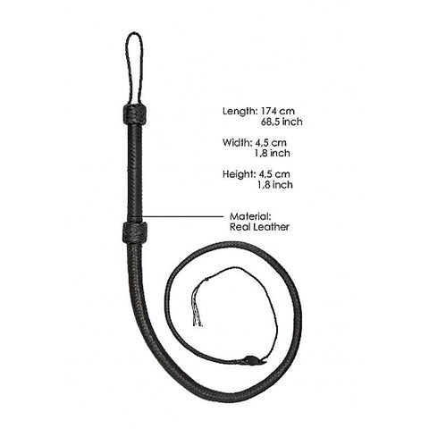 Real Leather Bullwhip by Shots Toys - Whips And Crops