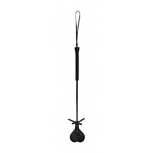 Ouch! Crop Black Heart with Black Lace by Shots Toys - Whips And Crops