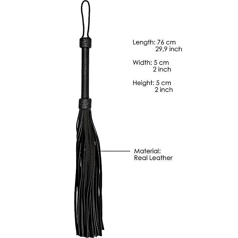 Pain Heavy Leather Tail Flogger by Shots Toys - Whips And Crops