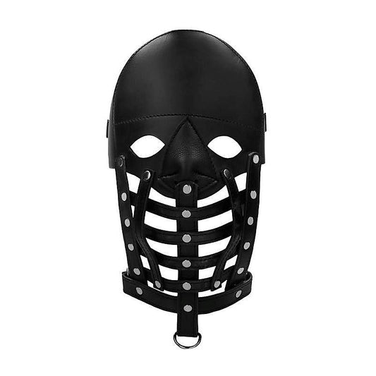 Pain Leather Male Mask by Shots Toys - Bondage Hoods