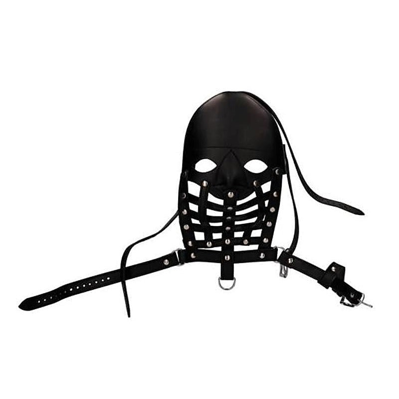 Pain Leather Male Mask by Shots Toys - Bondage Hoods