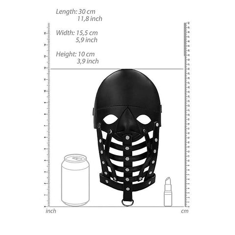 Pain Leather Male Mask by Shots Toys - Bondage Hoods