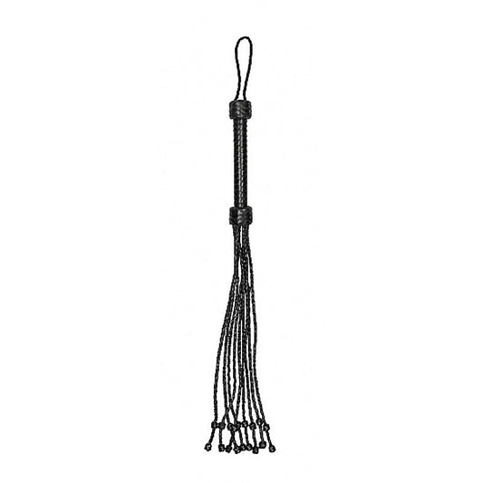 Pain Short Leather Braided Flogger by Shots Toys - Whips And Crops