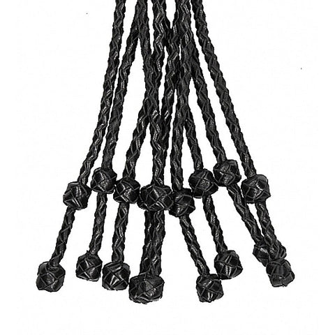 Pain Short Leather Braided Flogger by Shots Toys - Whips And Crops