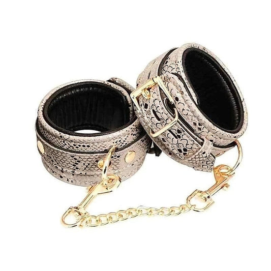 Snake Print Microfiber Ankle Restraints by Spartacus - Butt Plugs