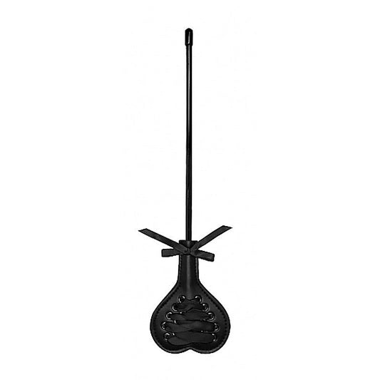 Small Black Heart Crop with Lace by Shots Toys - Whips And Crops