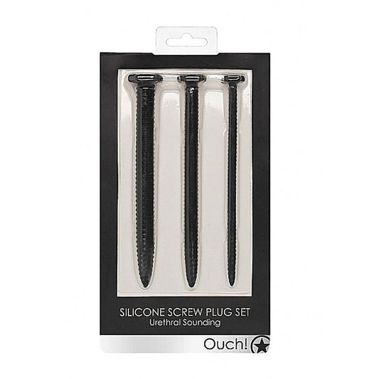 Ouch! Silicone Screw Plug Set by Shots Toys - Penis Plugs