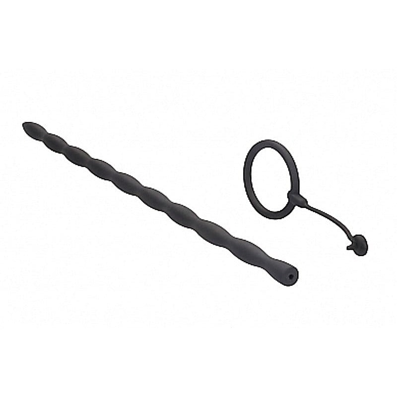 Ouch! Silicone Plug and Cock Ring Set by Shots Toys - Ball and Cock Toys