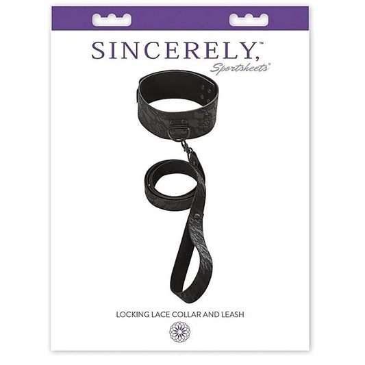 Sincerely Locking Lace Collar and Leash by Sportsheets - Collars and Leads