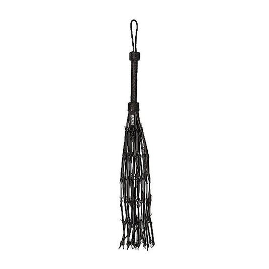 Pain Saddle Leather with Barbed Wire Flogger by Shots Toys - Whips And Crops