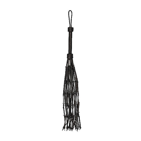 Pain Saddle Leather with Barbed Wire Flogger by Shots Toys - Whips And Crops