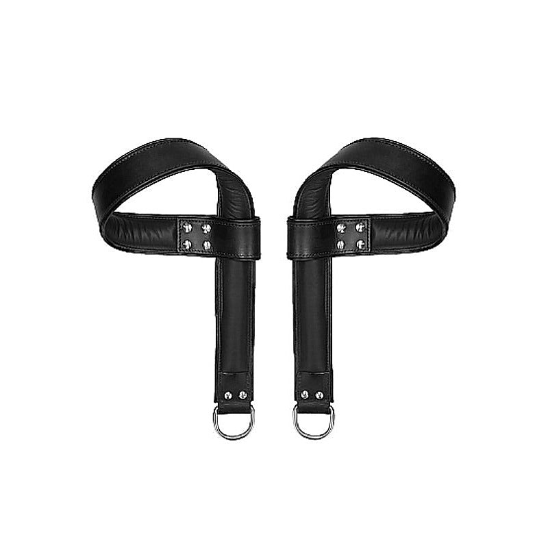 Pain Saddle Leather Suspension Cuffs by Shots Toys - Cuffs and Restraints