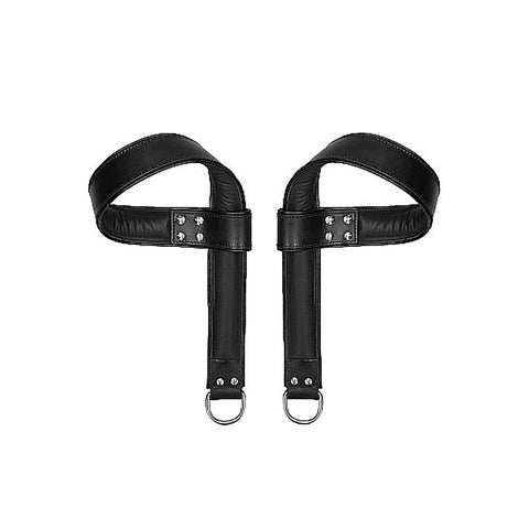 Pain Saddle Leather Suspension Cuffs by Shots Toys - Cuffs and Restraints