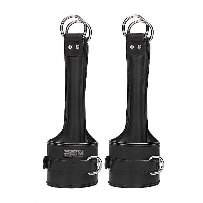 Pain Leather Suspension Wrist Cuffs by Shots Toys - Cuffs and Restraints