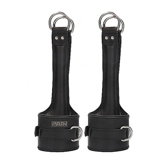 Pain Leather Suspension Wrist Cuffs by Shots Toys - Cuffs and Restraints