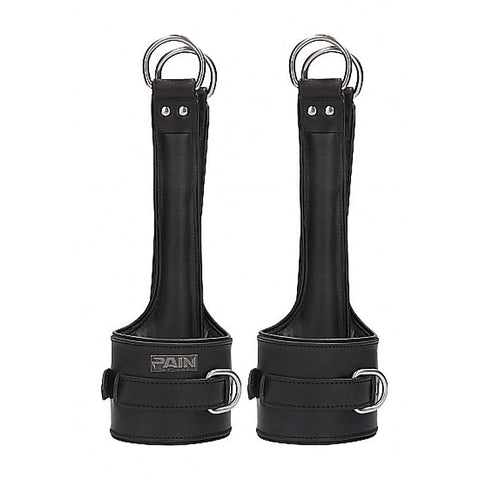 Pain Leather Suspension Wrist Cuffs by Shots Toys - Cuffs and Restraints