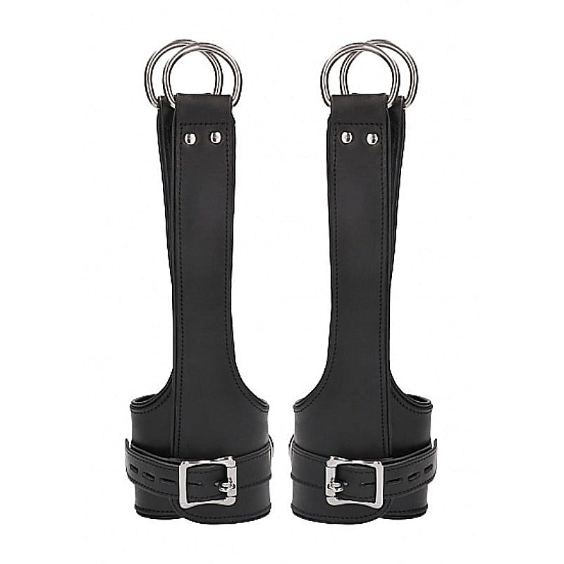 Pain Leather Suspension Wrist Cuffs by Shots Toys - Cuffs and Restraints