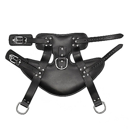 Wrap-Around Leather Suspension Ankle Cuffs by Shots Toys - Cuffs and Restraints