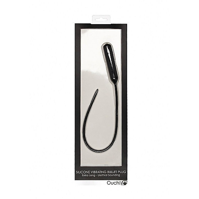 Silicone Vibrating Bullet Plug Extra Long by Shots Toys - Penis Plugs