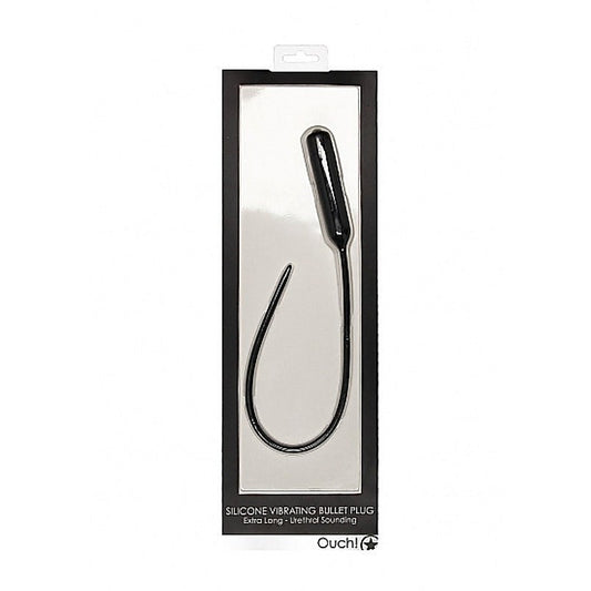 Silicone Vibrating Bullet Plug Extra Long by Shots Toys - Penis Plugs