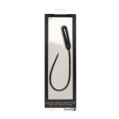 Silicone Vibrating Bullet Plug Extra Long by Shots Toys - Penis Plugs