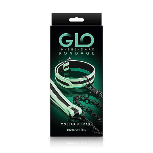 GLO Bondage Collar and Leash by NS Novelties - Collars and Leads