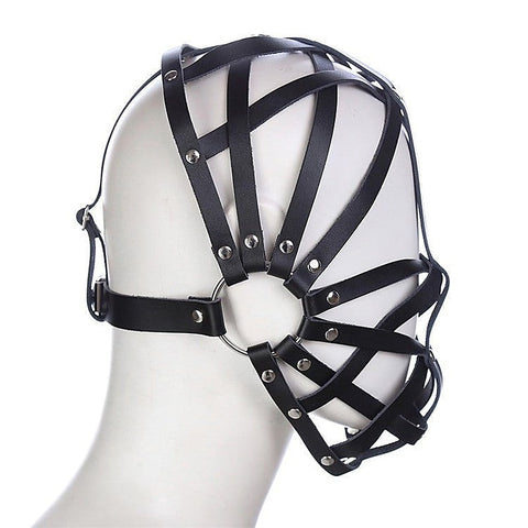 Cross Belt Half Face Hood by BDStyle - Bondage Hoods