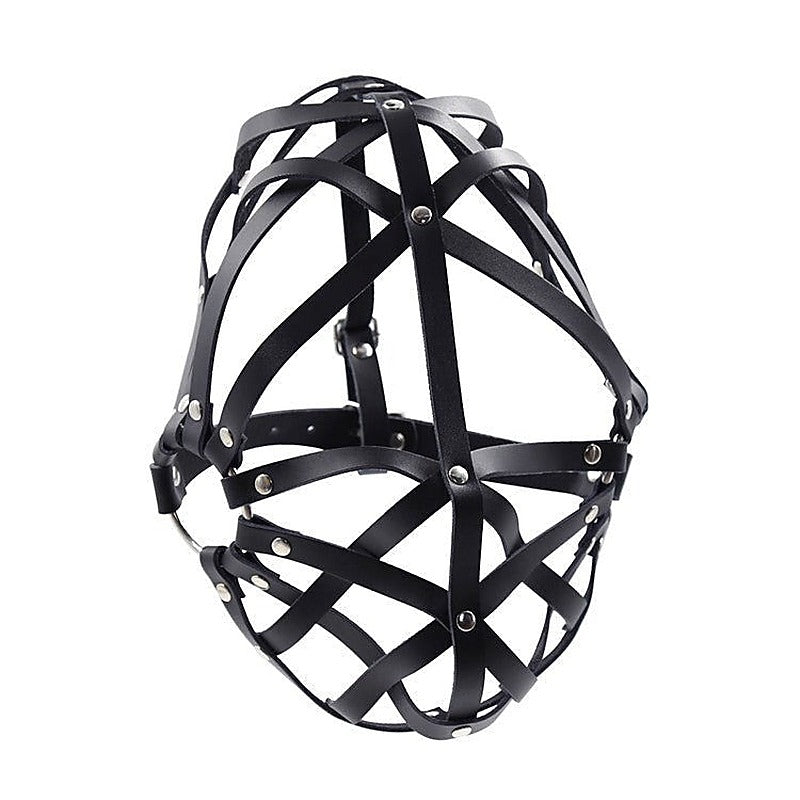 Cross Belt Half Face Hood by BDStyle - Bondage Hoods