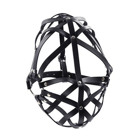 Cross Belt Half Face Hood by BDStyle - Bondage Hoods