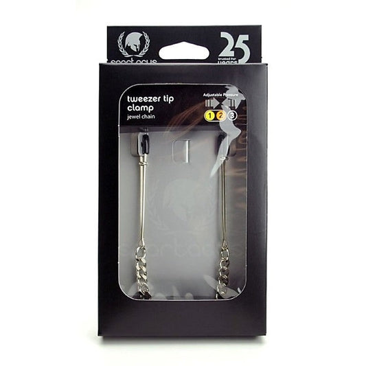 Adjustable Tweezer Clamps - Jewel Chain - Nipple and Clit Clamps