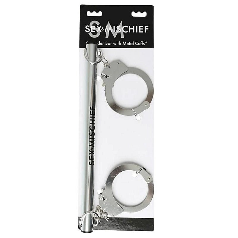 Sex and Mischief Spreader Bar with Metal Cuffs - Spreaders and Hangers