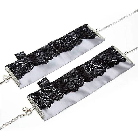 Fifty Shades of Grey Play Nice Satin and Lace Wrist Cuffs - Collars and Leads