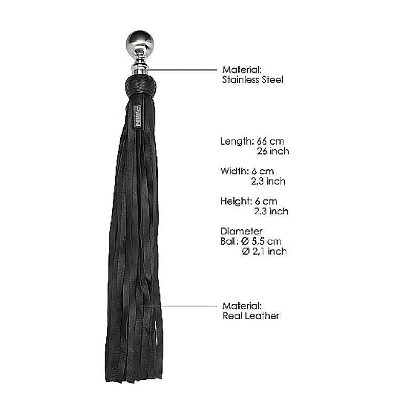 Pain Heavy Metal Ball Flogger by Shots Toys - Whips And Crops