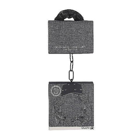Denim Metal Handcuffs by Shots Toys - Cuffs and Restraints