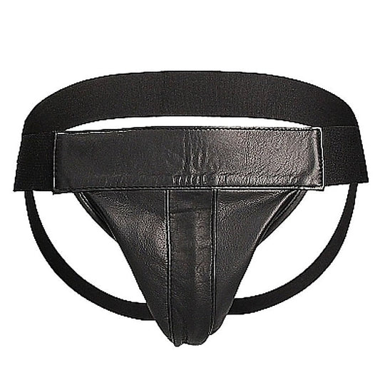 Uomo Plain Front Jock Black by Shots Toys - His Fetish