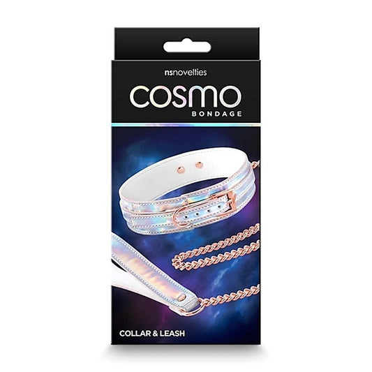 Cosmo's Vibrant Bondage Bliss Rainbow Collar & Leash Set - Collars and Leads