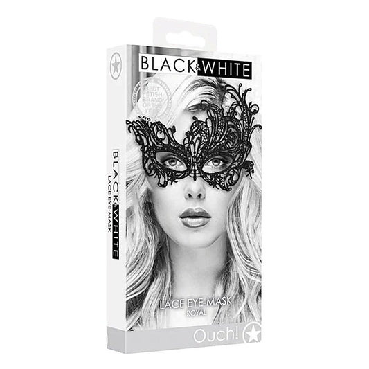 Black and White Lace Eye Mask Royal by Shots Toys - Fancy Dress Ups