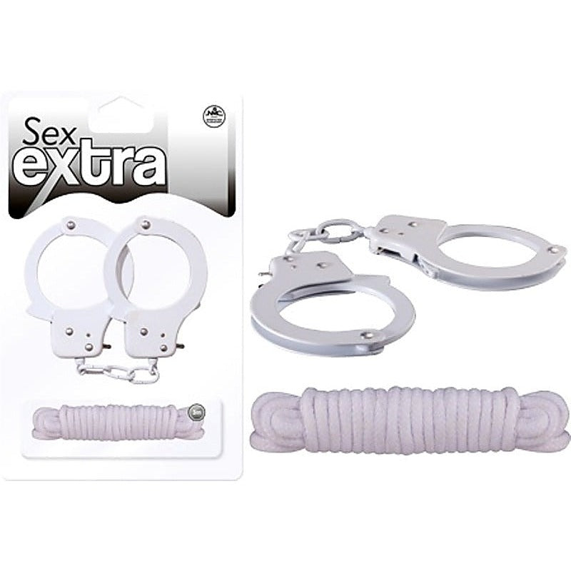 Sex Extra Metal Cuffs & Love Rope Kit Set - Cuffs and Restraints