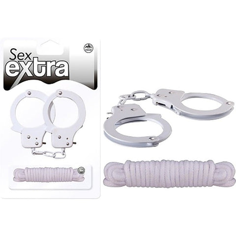Sex Extra Metal Cuffs & Love Rope Kit Set - Cuffs and Restraints