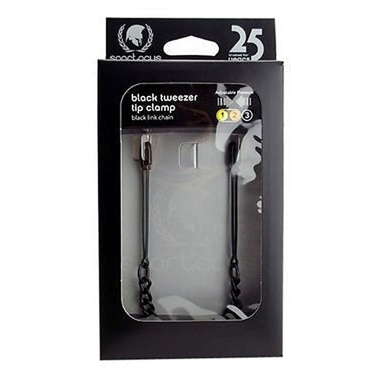 Premium Tweezer Tip Clamps - Black Link Chain - Nipple and Clit Clamps