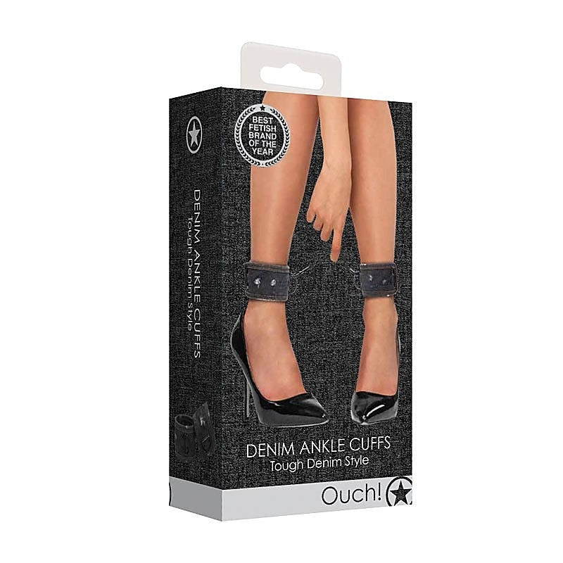 Denim Ankle Cuffs by Shots Toys - Cuffs and Restraints
