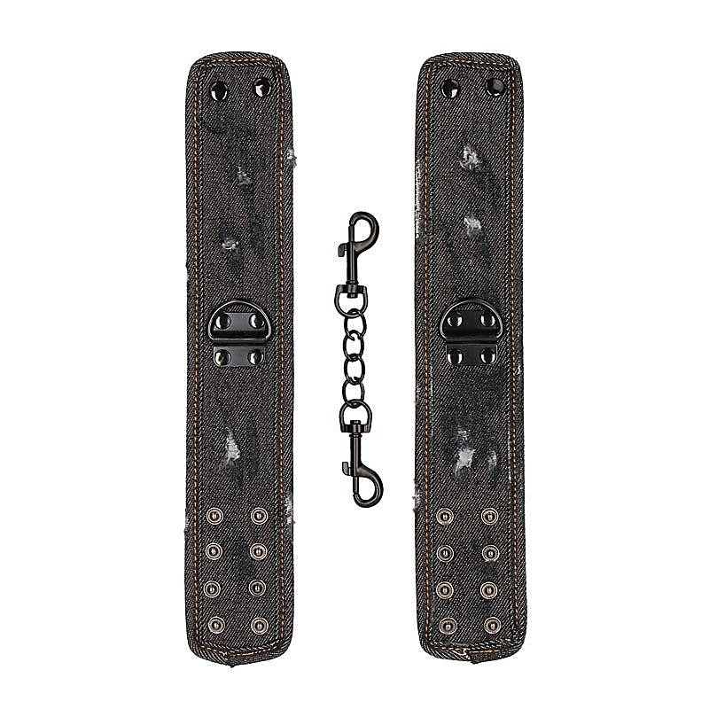 Denim Ankle Cuffs by Shots Toys - Cuffs and Restraints