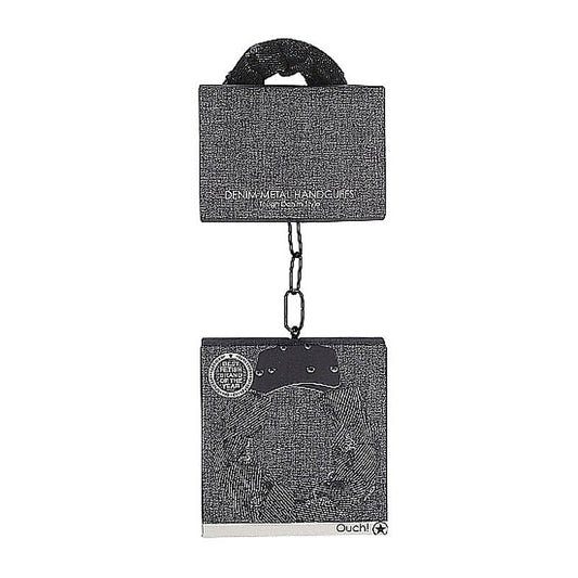 OUCH! Denim Metal Handcuffs by Shots Toys - Cuffs and Restraints