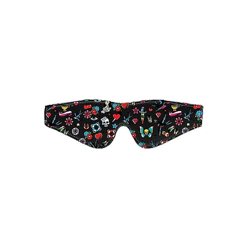 Ouch Printed Eye Mask by Shots Toys - Masks And Blindfolds