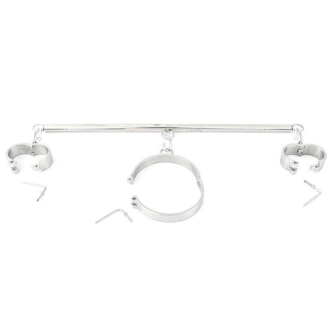 Neck & Wrist Restraint With Spreader Bar by BDStyle - Spreaders and Hangers