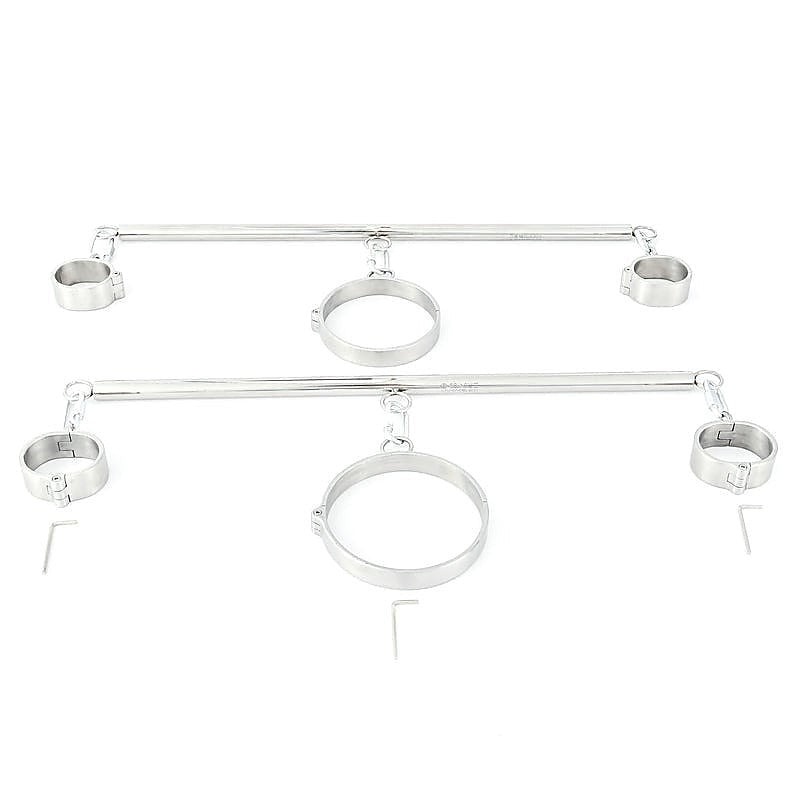 Neck & Wrist Restraint With Spreader Bar by BDStyle - Spreaders and Hangers