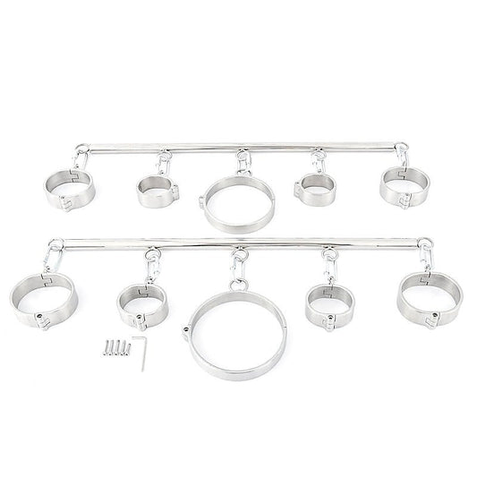 Plug key steel cuffs and collar spreaders by BDStyle - Spreaders and Hangers