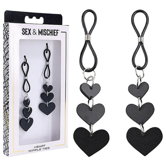 S&M Heart Nipple Ties by Sportsheets - Nipple and Clit Clamps