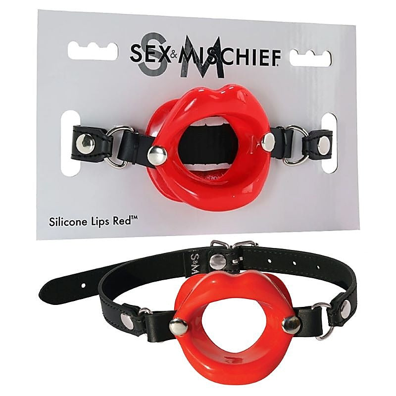 Sex and Mischief Silicone Lips Open Mouth Gag by Sportsheets - Bondage Gags and Bits